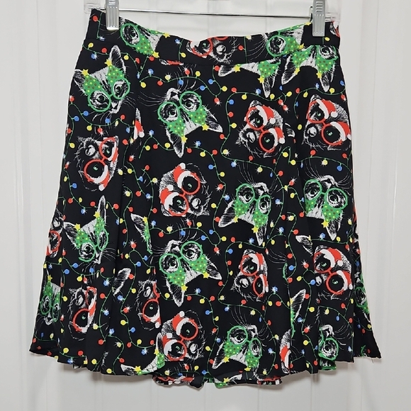 Modcloth Stay Sassy Holiday Kitties Skirt - Picture 2 of 14